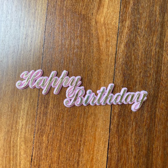 Vintage Faux Straw hat with "Dad" & Happy Birthday in Script Cake Toppers - Picture 4 of 6